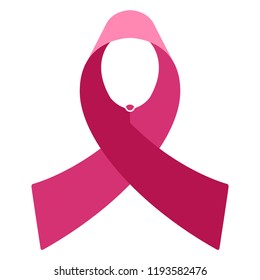 Isolated pink ribbon. Breast cancer campaign