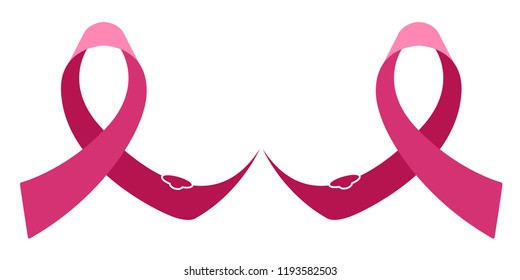 Isolated pink ribbon. Breast cancer campaign