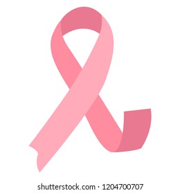 Isolated pink ribbon. Breast cancer prevention campaign. Vector illustration design