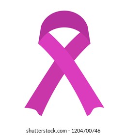 Isolated pink ribbon. Breast cancer prevention campaign. Vector illustration design