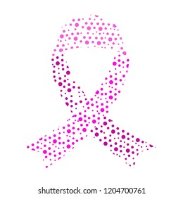 Isolated pink ribbon. Breast cancer prevention campaign. Vector illustration design