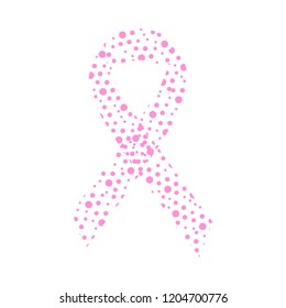 Isolated pink ribbon. Breast cancer prevention campaign. Vector illustration design