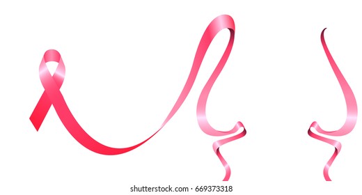 Isolated pink ribbon, Breast cancer campaign, Vector illustration