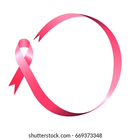 Isolated pink ribbon, Breast cancer campaign, Vector illustration