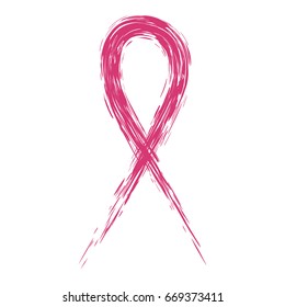 Isolated pink ribbon, Breast cancer campaign, Vector illustration