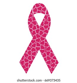 Isolated pink ribbon, Breast cancer campaign, Vector illustration