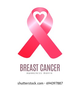 Isolated pink ribbon, Breast cancer campaign, Vector illustration