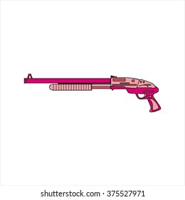 isolated pink rifle, cartoon vector