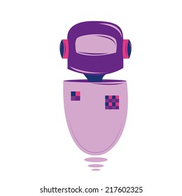 an isolated pink robot on a white background