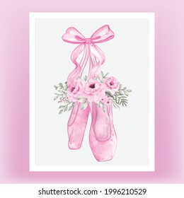 isolated pink rose flower wreath ballet ribbon