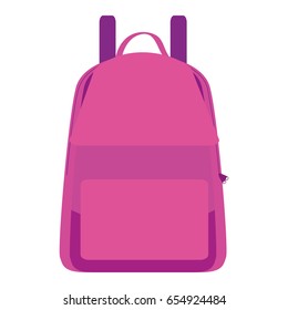 Isolated pink school bag on a white background, Vector illustration