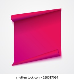 Isolated pink sticker. Vector ribbon on a white background.