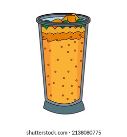 Isolated pinneaple smoothie food healthy nutrition vector illustration