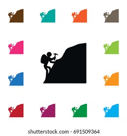 Isolated Piolet Icon. Mountaineer Vector Element Can Be Used For Mountaineer, Cragsman, Piolet Design Concept.