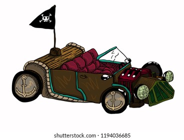 isolated pirate car 