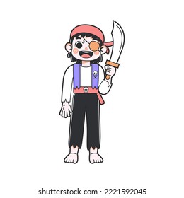 Isolated pirate costume vector illustration