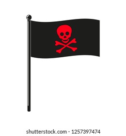 isolated pirates flag and logo skull and crossbones