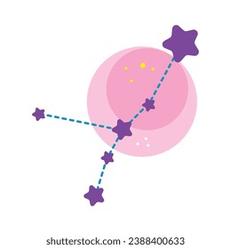 Isolated pisces star constellation zodiac symbol Vector
