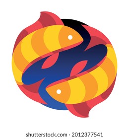 Isolated pisces symbol Western zodiac signs Vector illustration