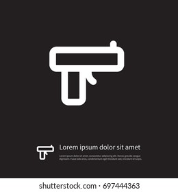 Isolated Pistol Icon. Handgun Vector Element Can Be Used For Handgun, Pistol, Gun Design Concept.