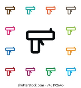 Isolated Pistol Icon. Handgun Vector Element 