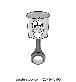Isolated piston cartoon mascot evil laugh vector graphics