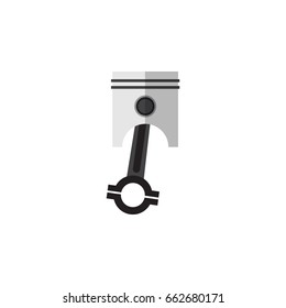 Isolated Piston Flat Icon. Conrod Vector Element Can Be Used For Car, Conrod, Piston Design Concept.