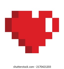 Isolierte Pixel-Herzform Symbol 8-Bit-Design Vektorgrafik