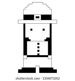 Isolated pixel patrick day elf. Vector illustration design