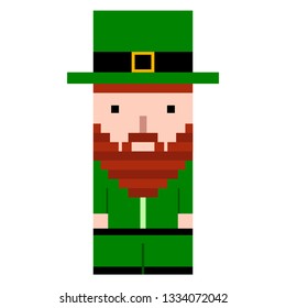 Isolated pixel patrick day elf. Vector illustration design