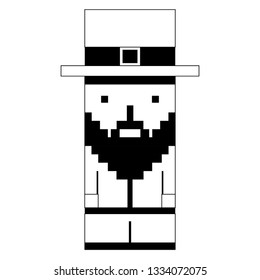 Isolated pixel patrick day elf. Vector illustration design