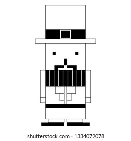 Isolated pixel patrick day elf. Vector illustration design