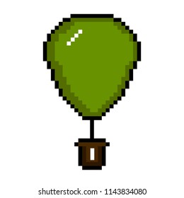 Isolated pixelated air balloon icon