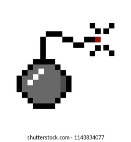 Isolated pixelated bomb icon