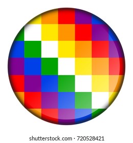 Isolated pixelated color button on a white background, vector illustration