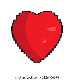 Isolated pixelated heart icon