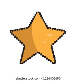 Isolated pixelated star icon