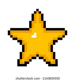 Isolated pixelated star shape icon