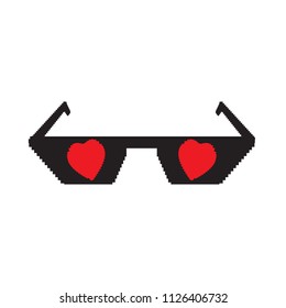 Isolated pixelated sunglasses icon