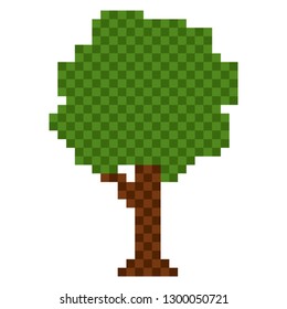 Isolated pixelated tree icon. Vector illustration design