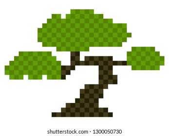 Isolated pixelated tree icon. Vector illustration design