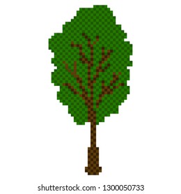 Isolated pixelated tree icon. Vector illustration design