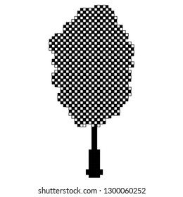 Isolated pixelated tree icon. Vector illustration design