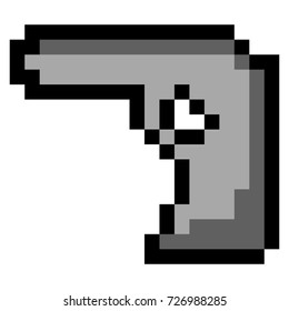 Isolated pixeled gun on a white background, Vector illustration