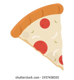Isolated pizza heart love romantic icon- Vector