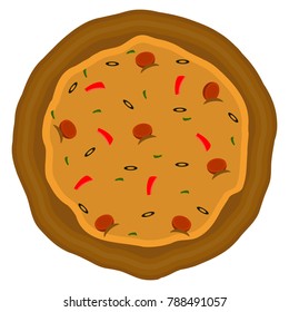 Isolated pizza icon on a white background, vector illustration