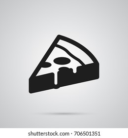 Isolated Pizza Icon Symbol On Clean Background. Vector Pepperoni Element In Trendy Style.