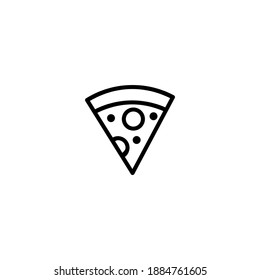 Isolated pizza icon vector outline black color.