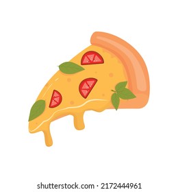 Isolated pizza illustration. Fast food vector image
