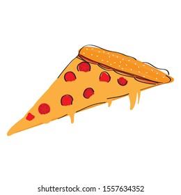 Isolated pizza image. Fast food - Vector illustration